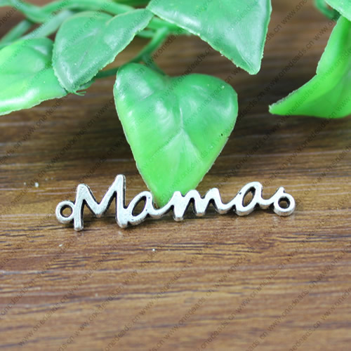 Metal Zinc Alloy "Mama" Connectors Pendant For Bracelet Clasps Beads 37x8mm Sold By KG