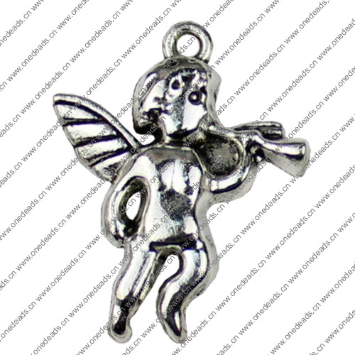 Pendant. Fashion Zinc Alloy jewelry findings.Angel 27x22mm. Sold by KG
