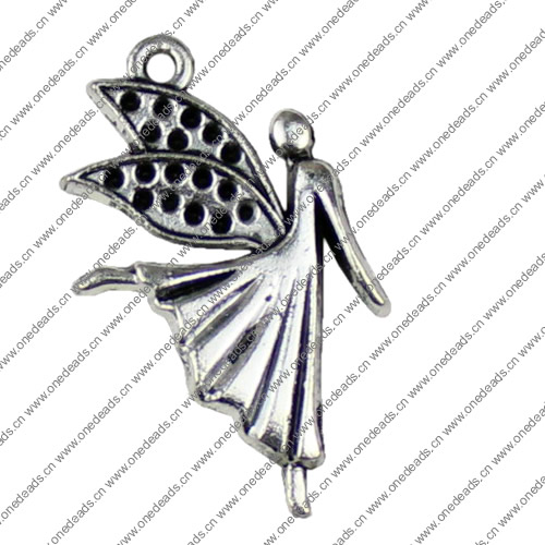 Pendant. Fashion Zinc Alloy jewelry findings.Angel 23x16mm. Sold by KG