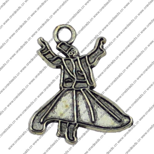 Pendant. Fashion Zinc Alloy jewelry findings.People 20x16mm. Sold by KG