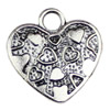 Pendant. Fashion Zinc Alloy jewelry findings.Heart 18x17mm. Sold by KG
