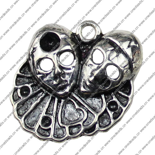 Pendant. Fashion Zinc Alloy jewelry findings. Skeleton 21x23mm. Sold by KG