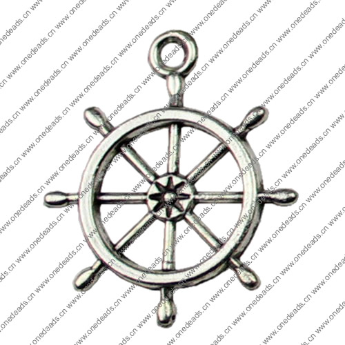 Pendant. Fashion Zinc Alloy jewelry findings.Wheel 23x26mm. Sold by KG