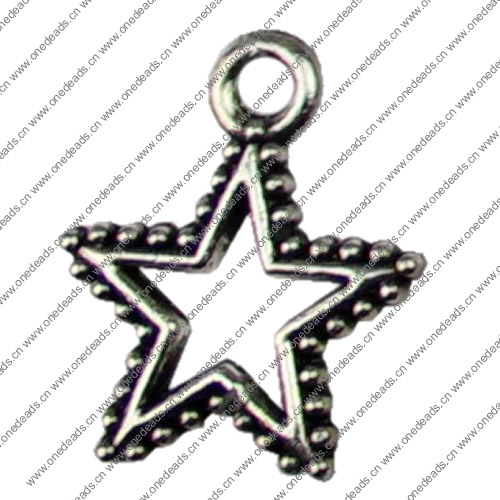 Pendant. Fashion Zinc Alloy jewelry findings.Star 14x18mm. Sold by KG