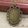 Zinc Alloy Cabochon Settings. Fashion Jewelry Findings. 30x19.5mm Inner dia: 18x13mm. Sold by PC

