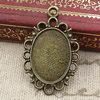 Zinc Alloy Cabochon Settings. Fashion Jewelry Findings. 30x19.5mm Inner dia: 18x13mm. Sold by PC