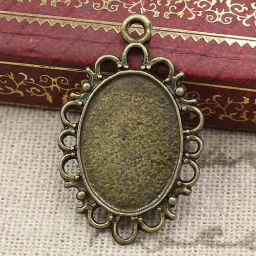 Zinc Alloy Cabochon Settings. Fashion Jewelry Findings. 30x19.5mm Inner dia: 18x13mm. Sold by PC