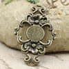 Zinc Alloy Cabochon Settings. Fashion Jewelry Findings. 42x26.5mm Inner dia 11.5x11.5mm. Sold by PC
