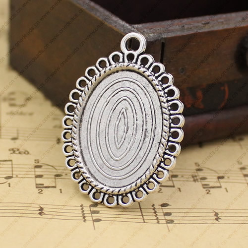 Zinc Alloy Cabochon Settings. Fashion Jewelry Findings. 37.5x27mm Inner dia 25x18mm. Sold by KG