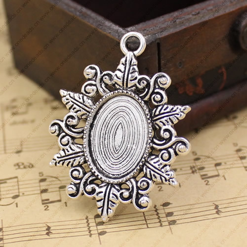 Zinc Alloy Cabochon Settings. Fashion Jewelry Findings. 42x23.5mm Inner dia 18x13mm. Sold by KG