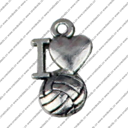 Pendant. Fashion Zinc Alloy jewelry findings.16x9mm. Sold by KG
