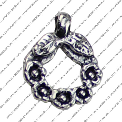 Pendant. Fashion Zinc Alloy jewelry findings.Flower 14x17mm. Sold by KG