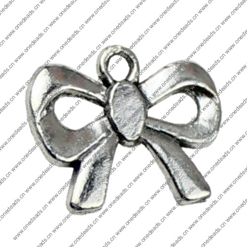 Pendant. Fashion Zinc Alloy jewelry findings.Bowknot 16x19mm. Sold by KG
