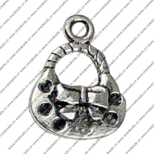 Pendant. Fashion Zinc Alloy jewelry findings.Handbag 18x16mm. Sold by KG