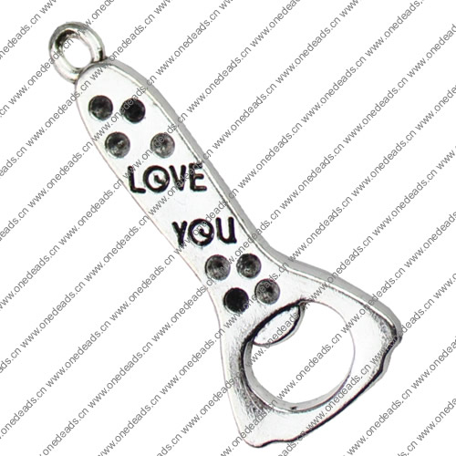 Pendant. Fashion Zinc Alloy jewelry findings. Bottle opener 44x18mm Sold by KG