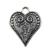Pendant. Fashion Zinc Alloy jewelry findings.Heart 27x22mm Sold by KG
