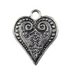 Pendant. Fashion Zinc Alloy jewelry findings.Heart 27x22mm Sold by KG