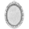 Zinc Alloy Brooch Cabochon Settings. Fashion Jewelry Findings. 34x48mm Inner dia 25x35mm. Sold by PC
