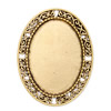 Zinc Alloy Brooch Cabochon Settings. Fashion Jewelry Findings.34.5x44.5mm Inner dia 25x35mm. Sold by PC
