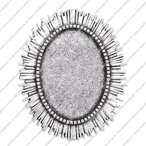 Zinc Alloy Brooch Cabochon Settings. Fashion Jewelry Findings.29.5x35mm Inner dia 18x25mm. Sold by PC