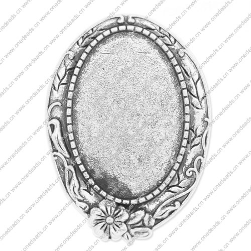 Zinc Alloy Brooch Cabochon Settings. Fashion Jewelry Findings.29x40.5mm Inner dia 20x30mm. Sold by PC