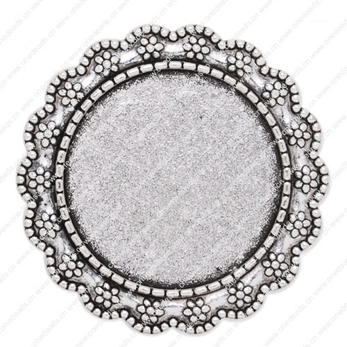 Zinc Alloy Brooch Cabochon Settings. Fashion Jewelry Findings.35.5mm Inner dia 25mm. Sold by PC