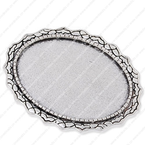 Zinc Alloy Brooch Cabochon Settings. Fashion Jewelry Findings.40x50mm Inner dia 30x40mm. Sold by PC