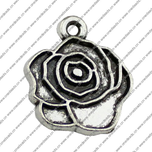 Pendant. Fashion Zinc Alloy jewelry findings.Flower 16x18mm Sold by KG