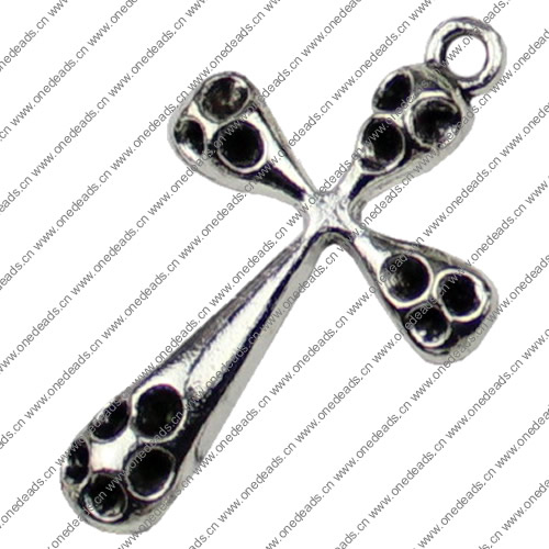 Pendant. Fashion Zinc Alloy jewelry findings.Cross 20x33mm Sold by KG