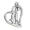 Pendant. Fashion Zinc Alloy jewelry findings.Heart 21x22mm Sold by KG
