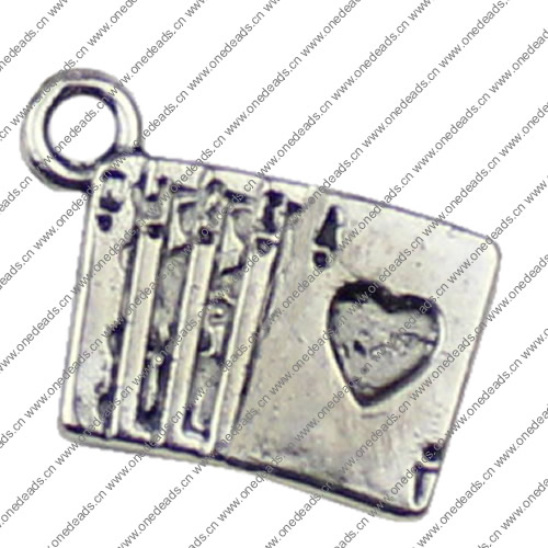 Pendant. Fashion Zinc Alloy jewelry findings.Playing cards 18x11mm Sold by KG