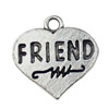 Pendant. Fashion Zinc Alloy jewelry findings.Heart 18x18mm Sold by KG