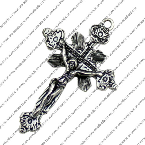 Pendant. Fashion Zinc Alloy jewelry findings.Cross 46x30mm Sold by KG