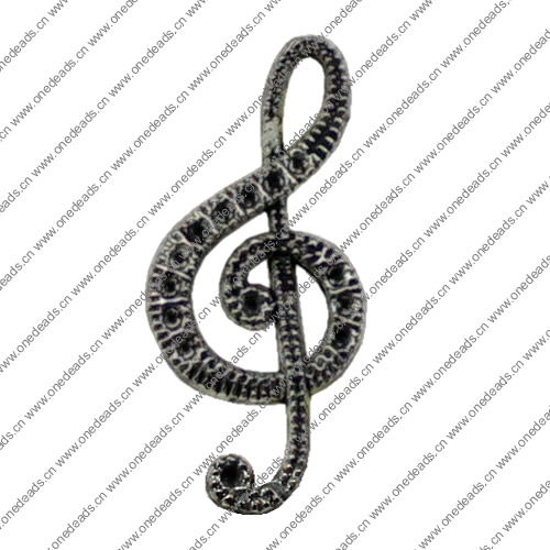 Pendant. Fashion Zinc Alloy jewelry findings Musicalnote 33x15mm Sold by KG