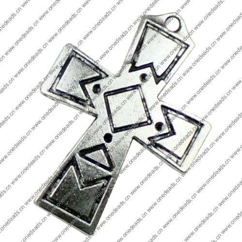 Pendant. Fashion Zinc Alloy jewelry findings Cross 40x28mm Sold by KG