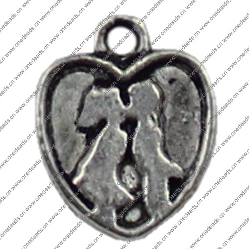 Pendant. Fashion Zinc Alloy jewelry findings.Heart 11x13mm Sold by KG