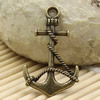 Metal Zinc Alloy Silver Tone Anchor Pendant For Necklace DIY Jewelry Making Accessories 33x20mm Sold By KG