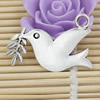 Metal Zinc Alloy Silver Tone Bird Pendant For Necklace DIY Jewelry Making Accessories 29x36mm Sold By KG
