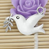 Metal Zinc Alloy Silver Tone Bird Pendant For Necklace DIY Jewelry Making Accessories 29x36mm Sold By KG