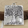 Metal Zinc Alloy Silver Tone Tree Pendant For Necklace DIY Jewelry Making Accessories 32x22mm Sold By KG

