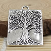 Metal Zinc Alloy Silver Tone Tree Pendant For Necklace DIY Jewelry Making Accessories 32x22mm Sold By KG