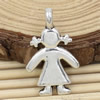 Metal Zinc Alloy Silver Tone Girl Pendant For Necklace DIY Jewelry Making Accessories 27x16mm Sold By KG