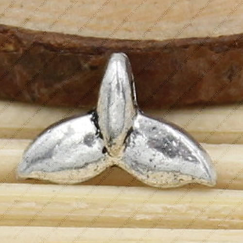 Metal Zinc Alloy Silver Tone Leaf Pendant For Necklace DIY Jewelry Making Accessories 11x7mm Sold By KG