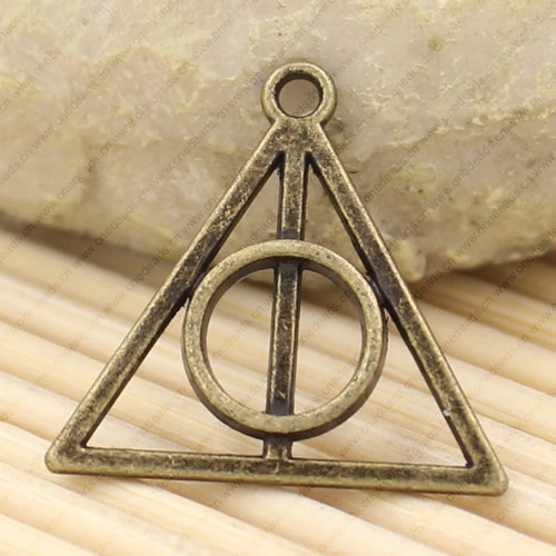 Metal Zinc Alloy Silver Tone Triangle Pendant For Necklace DIY Jewelry Making Accessories 21x22mm Sold By KG