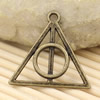 Metal Zinc Alloy Silver Tone Triangle Pendant For Necklace DIY Jewelry Making Accessories 21x22mm Sold By KG
