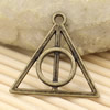 Metal Zinc Alloy Silver Tone Triangle Pendant For Necklace DIY Jewelry Making Accessories 21x22mm Sold By KG