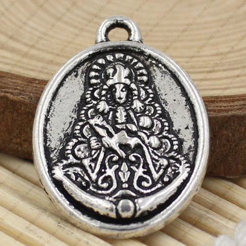 Metal Zinc Alloy Silver Tone Jesus Pendant For Necklace DIY Jewelry Making Accessories 31x22mm Sold By KG