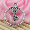 Metal Zinc Alloy Silver Tone People Pendant For Necklace DIY Jewelry Making Accessories 19x16mm Sold By KG
