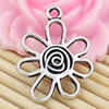 Metal Zinc Alloy Silver Tone Flower Pendant For Necklace DIY Jewelry Making Accessories 28x18.5mm Sold By KG
