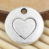 Metal Zinc Alloy Silver Tone Heart Pendant For Necklace DIY Jewelry Making Accessories 15x15mm Sold By KG
